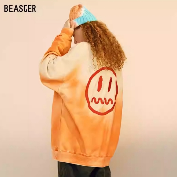Beaster Smiley Face Emoji Ghost Grimace Crewneck Oversized Sweatshirt in Men’s M - Picture 1 of 16